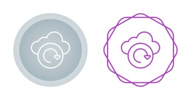 Bulut Yedekleme simgeleri ayarlandı, vektör illüstrasyonu 