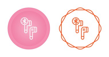 Taşınabilir kablosuz mini kulaklık seti, vektör illüstrasyonu