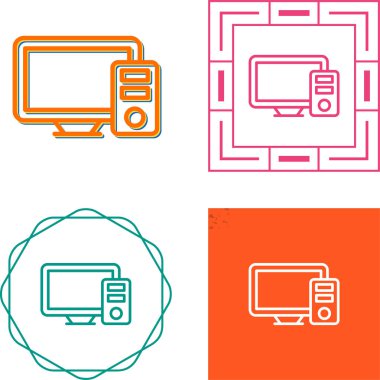 Bilgisayar simgesi ayarlandı. Bilgisayar masaüstü vektör simgeleri, pc simgeleri. 