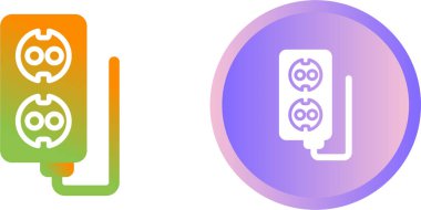 Uzatma kablosu çizgi simgesi. Mobil konsept ve web tasarımı için doğrusal biçim işareti. Outlet dış hat vektör simgesi ile uzatma kablosu. Güç bandı sembolü, logo illüstrasyonu. Vektör grafikleri