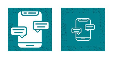 İleti simgeleri ayarlandı, vektör illüstrasyonu