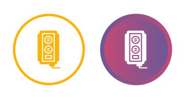 Elektrik soket vektör simgesi ayarlandı. Kablo ağ filtresi sembolü