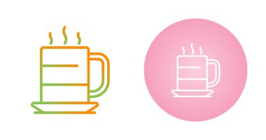 Sıcak kahve fincanı simgeleri beyaz arkaplanda izole edilmiş.