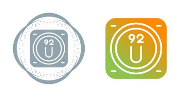 Uranyum kimyasal element simgeleri web basit illüstrasyon