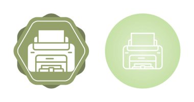 Yazıcı simgeleri ayarlandı. Web basit illüstrasyonu