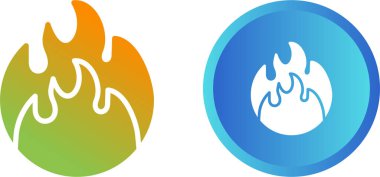 ateş simgeleri ayarlandı, vektör illüstrasyonu.