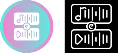 Beyaz arkaplanda dijital ses çizgileri simgeleri, vektör illüstrasyonu