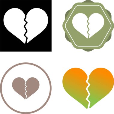 kırık kalp web simgesi vektör çizimi