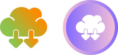 Bulut indirme. Doğrusal ağ simgeleri kümesi 