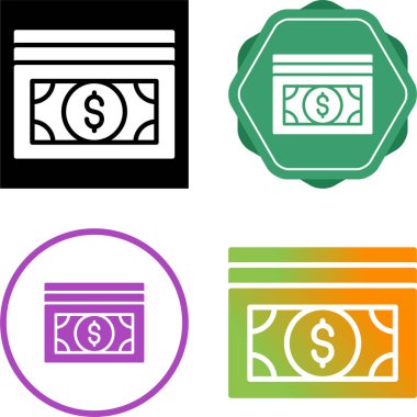 Dolar banknotları yığın simgesi beyaz arkaplanda izole 