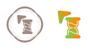 Beyaz arkaplanda izole edilmiş cam ve ok simgeleri, vektör illüstrasyonu 