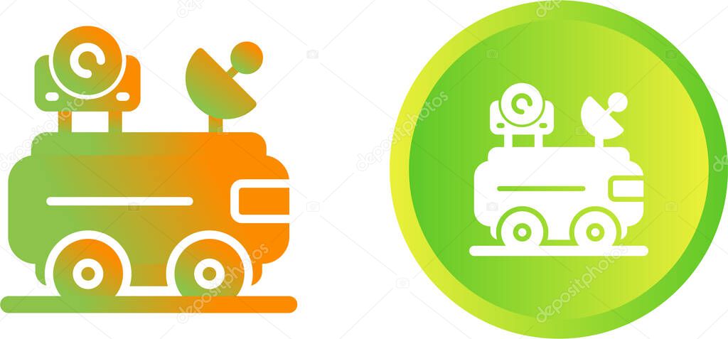 Van an antenna outline vector icon. Thin line black van an antenna icon, flat vector simple element illustration from editable mechanicians concept isolated stroke on white background