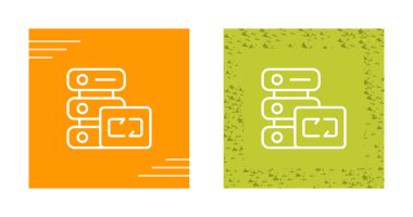 bilgisayar sunucu simgeleri ayarlandı, vektör illüstrasyonu basit tasarım