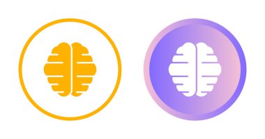 İnsan beyin simgeleri seti, vektör illüstrasyonu