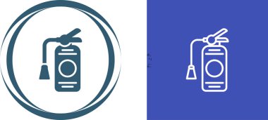 Yangın söndürücü simgelerinin basit doğrusal çizimi  