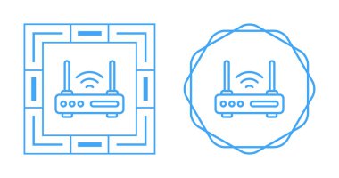 Wi-fi yönlendirici simgeleri ayarlandı, vektör illüstrasyonu