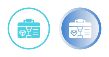 Elmas evrak çantası simgeleri seti, vektör illüstrasyonu, ödül ödülü