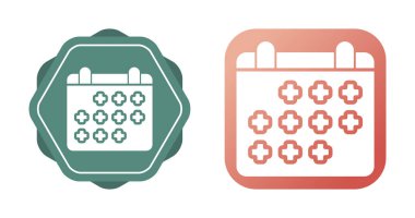 Takvim simgeleri ayarlandı, vektör illüstrasyonu 