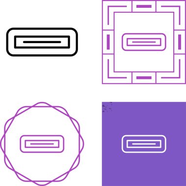 Beyaz arkaplanda modern USB Tip-C port simgesi 