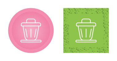 Çöp kutusu düz vektör simgeleri ayarlandı