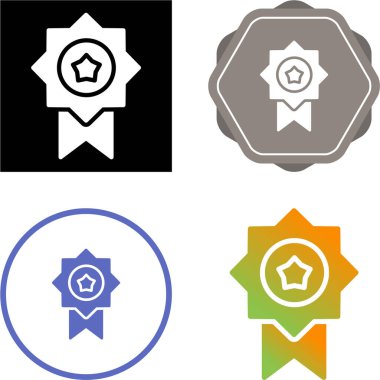 Altın Madalya Simgeleri ayarlandı. Birinci Başlık Rozet İşareti. 