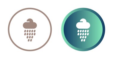 Yağmur simgelerine sahip bulut, vektör illüstrasyonu