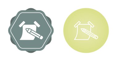 not ve kalem ikonu vektör illüstrasyonu 