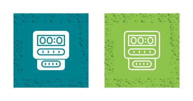Elektrik sayacı, elektrik sayacı. Elektrik, su ve gaz tüketimini ölçmek için tezgah kutusu. Enerji kontrolü ve ekonomisi için bir makine. Vektör simgeleri ayarlandı