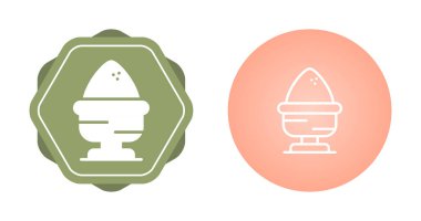 Haşlanmış yumurta ağ ikonu vektör illüstrasyonu