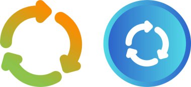 Beyaz arkaplanda geri dönüşüm simgeleri ayarlandı