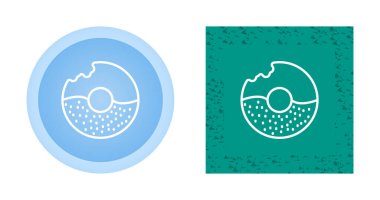 Isırılmış çörek simgeleri seti, vektör illüstrasyon tasarımı