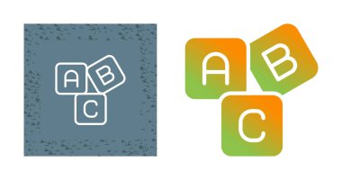 Abc Blokları Vektör Simgesi. Abc Alfabe Bebek Küp Oyuncak Vektör Sembolünü öğren. Bebek Eğitim Blokları İşareti