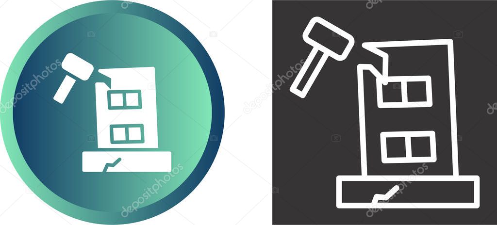 Building Dismantling Vector Icon. Demolition Sign. Isolated Symbol Illustration
