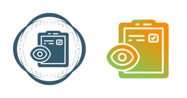 Basit bir belgenin düz tasarım illüstrasyonuName Belge dosya görünümü. Göz simgeli kağıt. Vektör illüstrasyonu