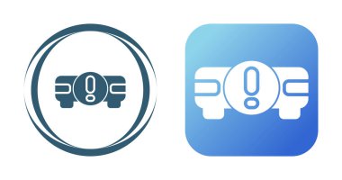 Beyaz arkaplan, vektör illüstrasyonunda projektörler ve uyarı simgeleri kümesi   