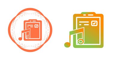 Pano ve müzik notaları simgelerinin minimalist vektör illüstrasyon kümesi 