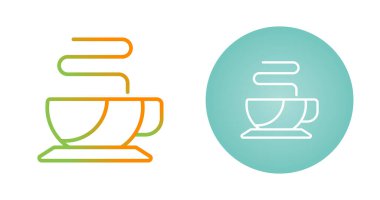 Sıcak çay fincanı simgeleri ayarlandı, vektör illüstrasyonu