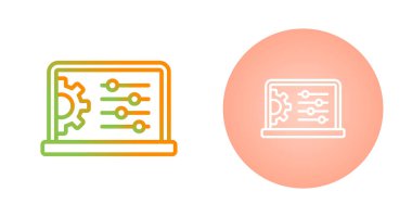 dizüstü bilgisayar ayarları web simgesi vektör çizimi