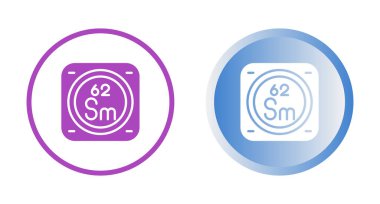 Samaryum kimyasal element simgeleri vektör illüstrasyonu