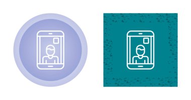 Video arama simgeleri ayarlandı, Avatar sembollü akıllı telefon. vektör illüstrasyonu