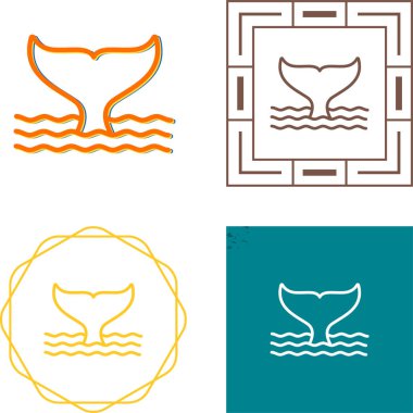 balina kuyruğu simgesi vektör illüstrasyonu