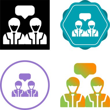 insanlar ve konuşma balonu ikonu vektör illüstrasyonunu ayarladı