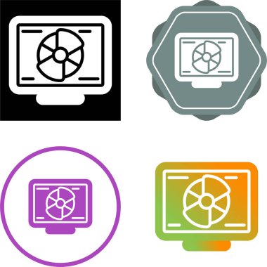 Masaüstü Bilgisayar Modern Simgesi Beyaz Arkaplanda İzole Edildi