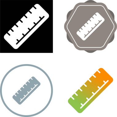 Düz cetvel ağ simgeleri, vektör illüstrasyonu