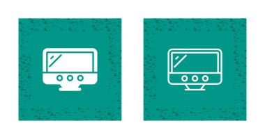 Beyaz arkaplanda izole edilmiş bilgisayar ekran simgeleri, vektör illüstrasyonu