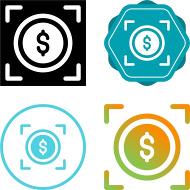 Dolar madeni para simgesi vektör çizimi