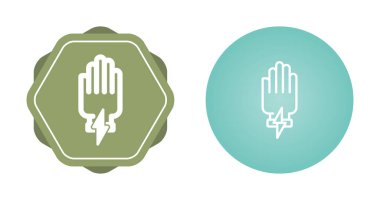 Elektrik iş simgeleri için yalıtılmış eldivenler, vektör illüstrasyonu 