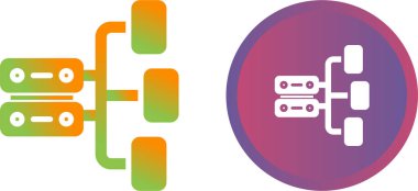 Sunucu teknoloji simgeleri ayarlandı, vektör illüstrasyonu 