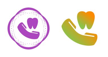 dişçi çağrı simgeleri ayarlandı, vektör illüstrasyonu 