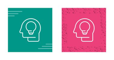 Ampul simgelerine sahip baş, vektör illüstrasyonu